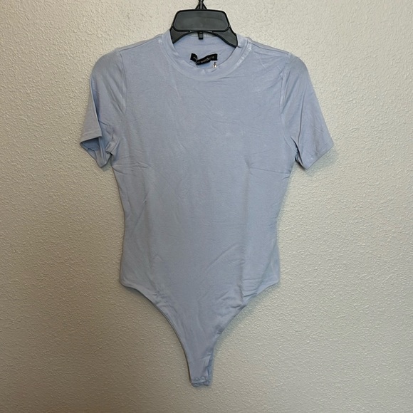 naked wardrobe Tops - Naked Wardrobe Crew TShirt Thong Bodysuit Blue XL NWT
